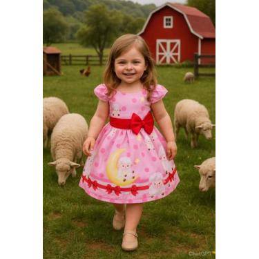 Imagem de Vestido Temático Infantil Ovelhinha - Nalu_kids, 2, Rosa