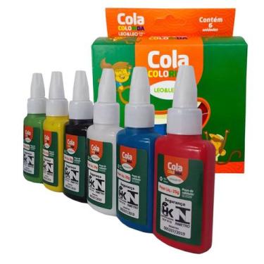 Imagem de Cola Coloridas 6 Cores Leo E Leo 25g Não Toxica - Leo&leo 