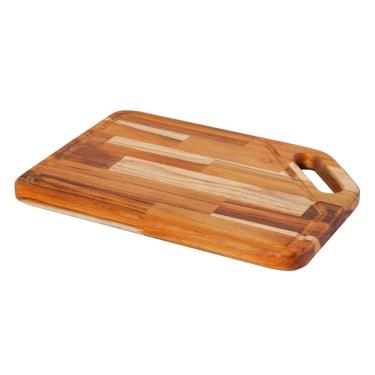 Imagem de Tábua De Corte Chanfrada Madeira Legumes Churrasco 25x35cm