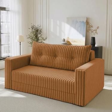 Imagem de HABUTWAY Sofá-cama dobrável, cadeira conversível 2 em 1 com travesseiro, cadeira dobrável portátil com apoio de braço, sofá confortável, sofá preguiçoso para sala de estar, quarto, dormitório