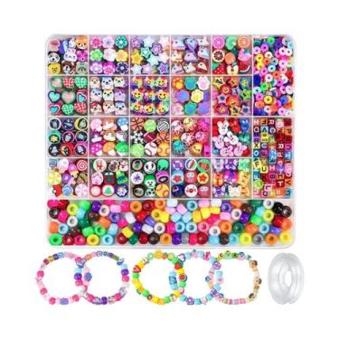 Imagem de Kit De 1200 Peças De Contas De Argila Polimérica Para Fazer Pulseiras 