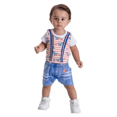 Imagem de Macaquinho com Suspensório Estampado - Patota Toda-Masculino