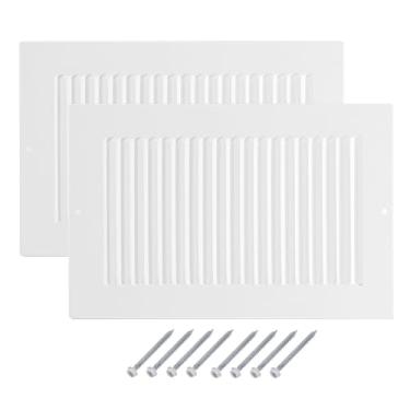 Imagem de PATIKIL Tampa de ventilação de abertura de duto de 15,2 cm x 25,4 cm, 2 peças de tampa de ventilação de dedo do pé HVAC Grade de registro de espaço grades de ar de retorno para piso de parede de teto