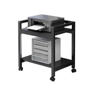 Imagem de KEG801302 Rack de armazenamento para impressora de escritório, mesa de impressora de carrinho de camada dupla