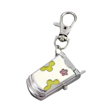 Imagem de Relógio Chaveiro Retrô Fofo Em Formato De Telefone Flip, Tendência Da 