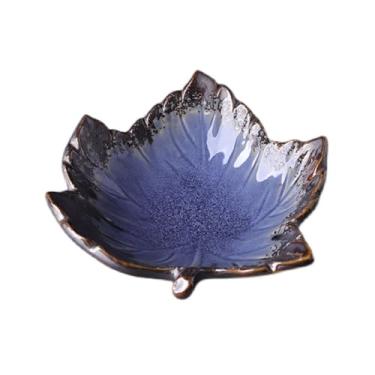 Imagem de x3anggyt5 Prato de molho de soja criativo em forma de folha de bordo prato de sobremesa de cerâmica vintage tigela de salada sob o esmalte pequeno tigela de molho tigelas de molho