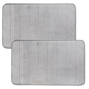 Imagem de Tapete Soft para Banheiro 60x40 cm Macio e Absorvente Uso Interno (Cinza)