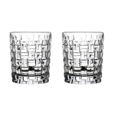 Imagem de Copo de uísque com textura tecida, copos transparentes sem chumbo para água, suco, leite, cerveja, coquetéis, bebidas frias e quentes (grande)