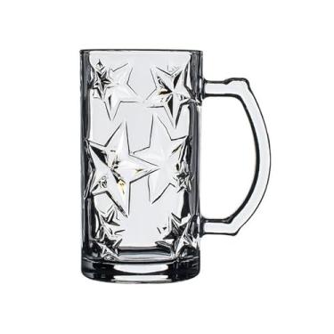 Imagem de x3anggyt5 Copos de bebida texturizados de estrela com alça, copos de vidro congeláveis transparentes sem chumbo de 394 g para água, chá, leite, suco de cerveja