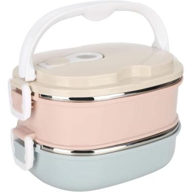 Imagem de 2 Layers Lunch Box 1800ml Food Lunch Containers Portable Stackable 304 Stainless Steel Bento Box Adult Food Storage Box for School Office Outdoor Travel