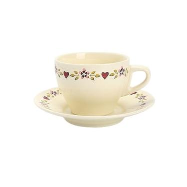 Imagem de x3anggyt5 Caneca copo requintado estilo rústico cerâmica chá da tarde conjunto de utensílios de mesa prato lanche caneca prática café da manhã canecas de café/chá caneca