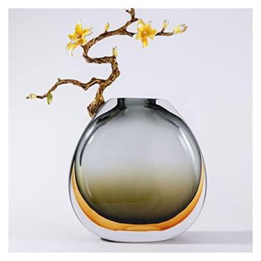Imagem de Vaso de flores novo estilo chinês cor esmaltada, decoração grande e luxuosa, decoração de vaso de alta qualidade varanda armário de vinho, sala de estar, decoração de casa (grande)