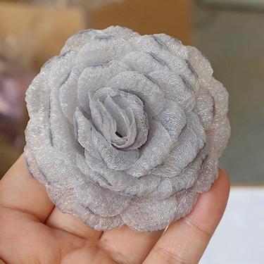 Imagem de 10 peças/lote flor de chiffon rosa preta cinza para convite de casamento flores artificiais para decoração de vestidos, 19