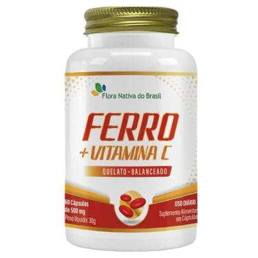 Imagem de Ferro + Vitamina C 60 Capsulas 500mg Flora Nativa-Unissex