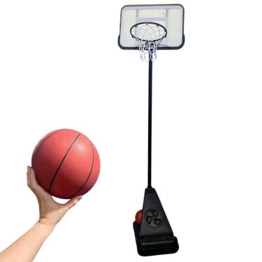 Imagem de Tabela Cesta Bola Basquete Altura Ajustavel Rodinhas Partida Jogo Treino Quadra Ar Livre Resistente
