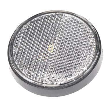 Imagem de FJMQHU Placa de Advertência Refletora para Reboque, Fácil de Instalar, Fita Reflexiva Redonda para Poste de Portão, Motorhome, Barco, Bicicleta Elétrica, Branco