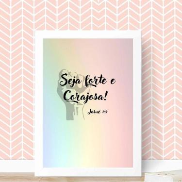 Imagem de Quadro Decorativo Forte 33x24cm - Moldura Madeira Branca