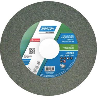 Imagem de Rebolo Reto 6" x 3/4" 39C Grão 100 Verde Norton OstenVonder