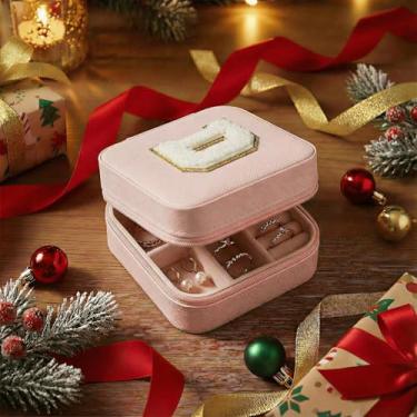 Imagem de Caixa de joias, organizador de joias para meninas adolescentes, presentes para meninas de 15 anos, 6, 7, 8, 9, 10, 11, 12, 13, 14, 15 anos, estojo de joias de viagem, caixa de joias pequena | Carta