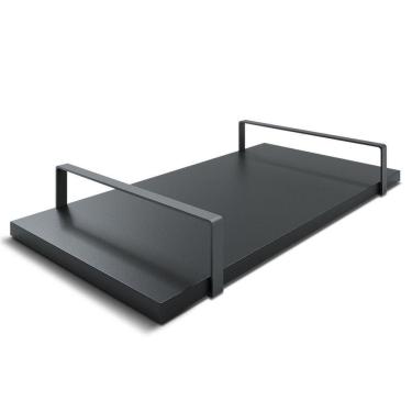 Imagem de Bandeja Decorativa 25x50cm Borda Infinita Alça Preta