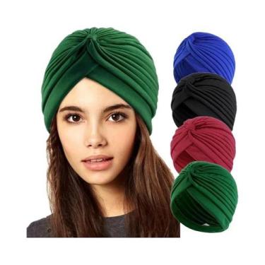 Imagem de Turbantes Muçulmanos Femininos 4 Peças, Toucas Para Quimioterapia E Pe