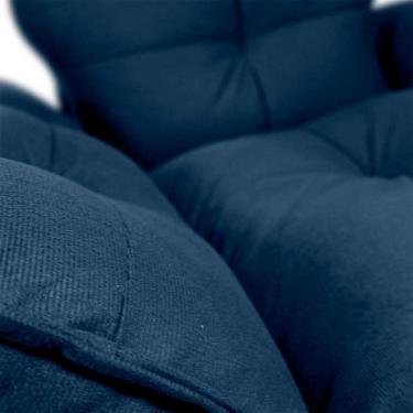 Imagem de Poltrona Opala Tokio Para Descanço Confortável Toquio Matrix Suede Azul