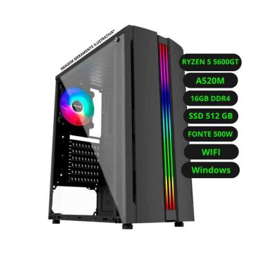 Imagem de Computador Cpu Gamer Amd Ryzen 5600gt 16gb Ddr4 Ssd 512gb Fonte 500w Bivolt Windows