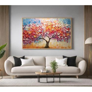 Imagem de Quadros Decorativos com Moldura Árvore Colorida 3D para Sala Quarto e 