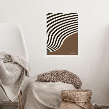 Imagem de Quadro Bauhaus Marrom - Curved Sinuosity 24X18Cm