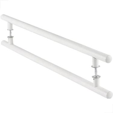 Imagem de Puxador H Aluminio 600x400 Portas e Vidros Madeira Branco - Fast Vidro