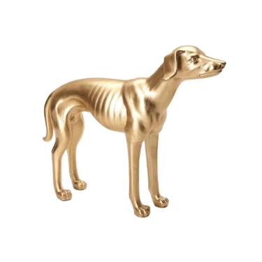 Imagem de Escultura Decorativa Cachorro Dourado Poliresina Mart 27cm