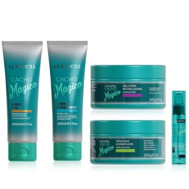 Imagem de Kit Lowell Cacho Magico Shampoo 240ml Mascara, Creme, Gelatina e Oleo