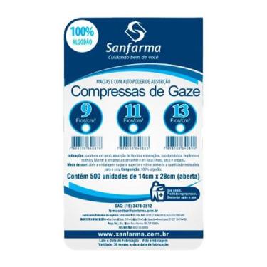 Imagem de Compressa Gaze Sanfarma 11 fios 500 unidades