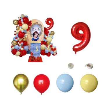 Imagem de Balões De Folha Princesa Branca De Neve Para Meninas, Conjunto De Núme