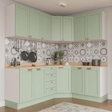 Imagem de Cozinha Modulada 6 Peças com Tampo 3 Aéreos e 3 Balcões Arizona CabeCa