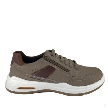 Imagem de Sapatênis Masculino Conforto Couro 110507 Pegada - Areia-Masculino