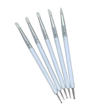 Imagem de Kit Estecas Modeladoras de Silicone e Ponta Boleadora 5 Pça Artesanato