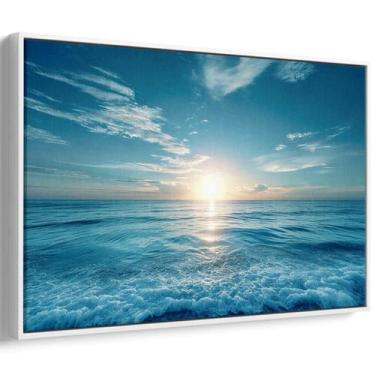 Imagem de Quadro Mar Ensolarado e Horizonte de Luz Radiante - Mioquadros, 90x60 
