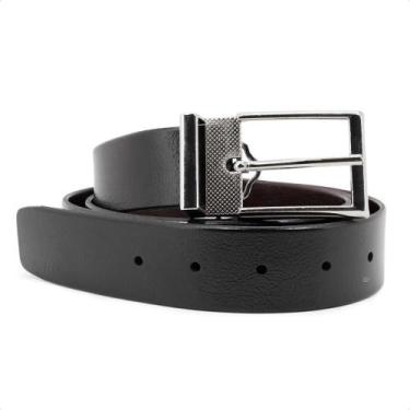 Imagem de Cinto Windy J. Shayeb Dupla Face Fivela Masculino, M, Preto, Marrom