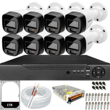 Imagem de Kit CFTV Intelbras 8 Câmeras VHD 3220b Full Color e Áuidio Dvr Alta Pe