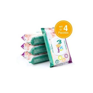 Imagem de Kit 4 Toalhas Umedecidas Hipoalergênico 100un Cada Maxi Baby