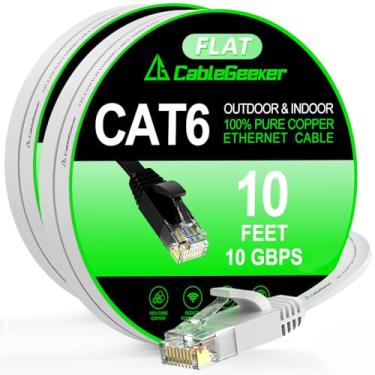 Imagem de Cabo Ethernet Cat 6 3 m, pacote com 2 (a um preço Cat5e, mas maior largura de banda) Ca...