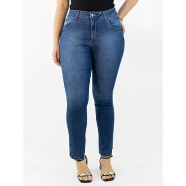 Imagem de Calça Feminina Cigarrete Jeans Plus Size Cintura Alta Anticorpus-Feminino