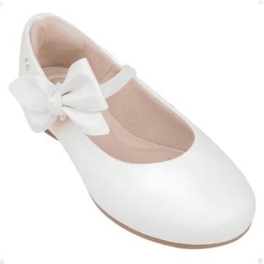 Imagem de Sapato Infantil Pampili Festa Angel Com Laço Branco Fosco-Feminino