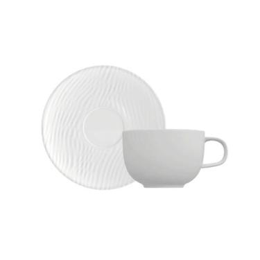 Imagem de Kit 6 Xícara Café Pires Dunas Branco Fosco Germer Porcelanas