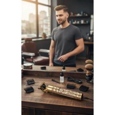 Imagem de 2x Máquina Profissional Sem Fio: Corte Cabelo e Barba Perfei - Congrat