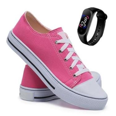 Imagem de Tênis Casual Feminino All Colors Cano Baixo + Relógio-Feminino
