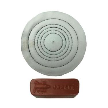 Imagem de Kit Cera Para Encerar Madeira Escura Com Roda Algodão 10 cm - Canivete