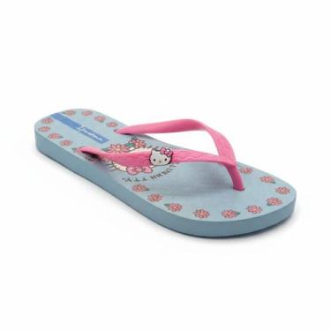 Imagem de Chinelo Ipanema Hello Kitty Infantil Azul Meninas -, Azul, Rosa, 27