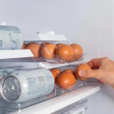Imagem de Porta Ovos Organizador Roll Branco Para 14 Unidades Clear Fresh - Glob